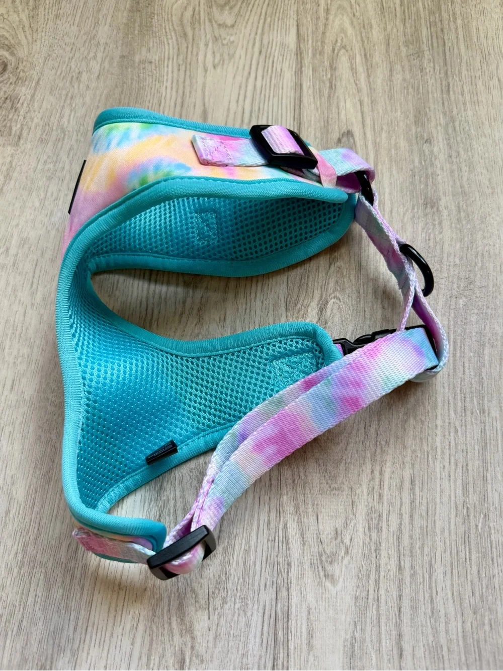 Sassy Woof - Pastel Tie-Dye Dog / Pet Harness with Teal Trim - size Small